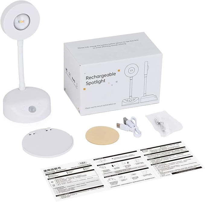 Wireless Picture Light Battery Operated, 2200mAH Rechargeable Painting Light with Motion Sensor and Rotatable Light Tube, Stepless Dimming Art Display Light for Picture Frame