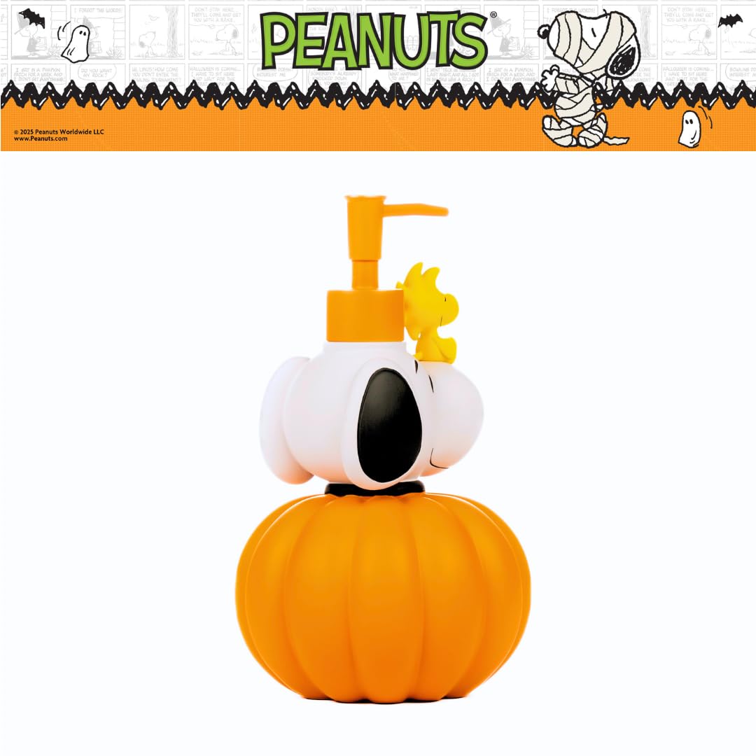 Peanuts Snoopy Halloween Pumpkin Soap/Lotion/Hand Sanitizer Resin Pump Dispenser, 10.01 Ounces, (Officially Licensed Product) by Franco Collectibles