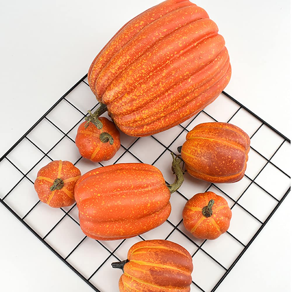 DOJoykey Autumn Decoration Set, Large Size Artificial Pumpkin, Maple Leaves, Pine Cones, Acorns for Autumn Wreath Using, Fall Home Table Thanksgiving Day Halloween Party Decoration