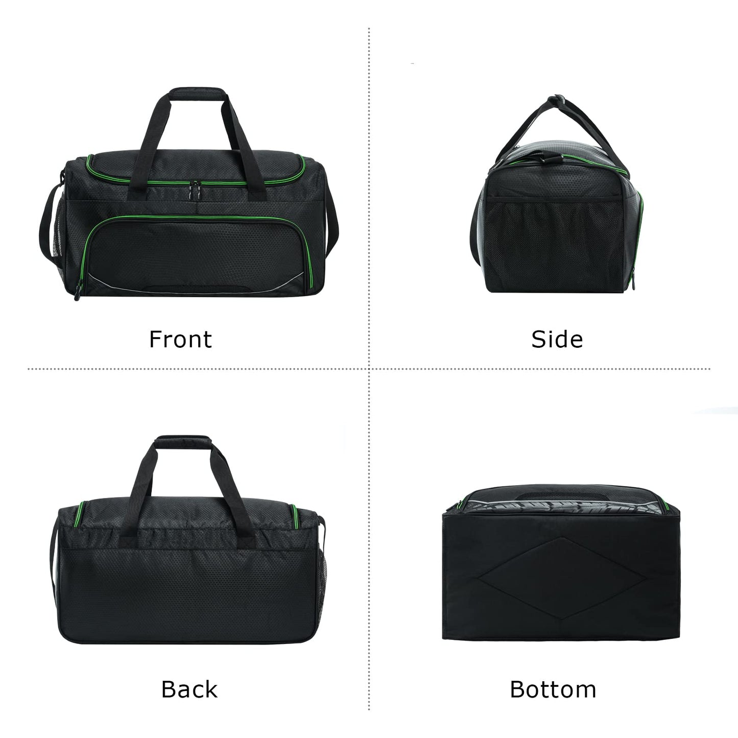 Gym Bag for Men - 55L Black Durable Large Duffle Bag for Travel, Workout, Fitness & Sport