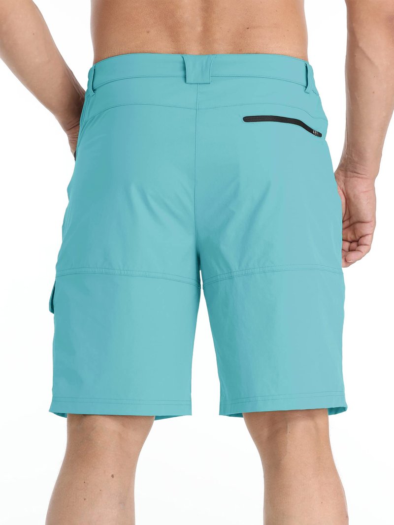 TACVASEN Mens Hiking Cargo Shorts Outdoor Casual Lightweight Quick Dry Waterproof Breathable Fishing Dress Shorts Water Blue 34