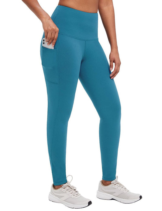 baleaf Fleece Lined Leggings Women Snow Waterproof Pants Thermal Warm Winter Yoga Cold Weather Gear with Pockets Utility Blue 2XL