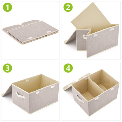 Dog toy box basket storage with lid perfect basket for dog toys grooming stuff living room playroom closet home organization - Dog - Black