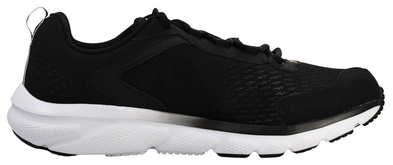 Under Armour Men's Charged Assert 9 Running Shoe, Black/White/Gold,11