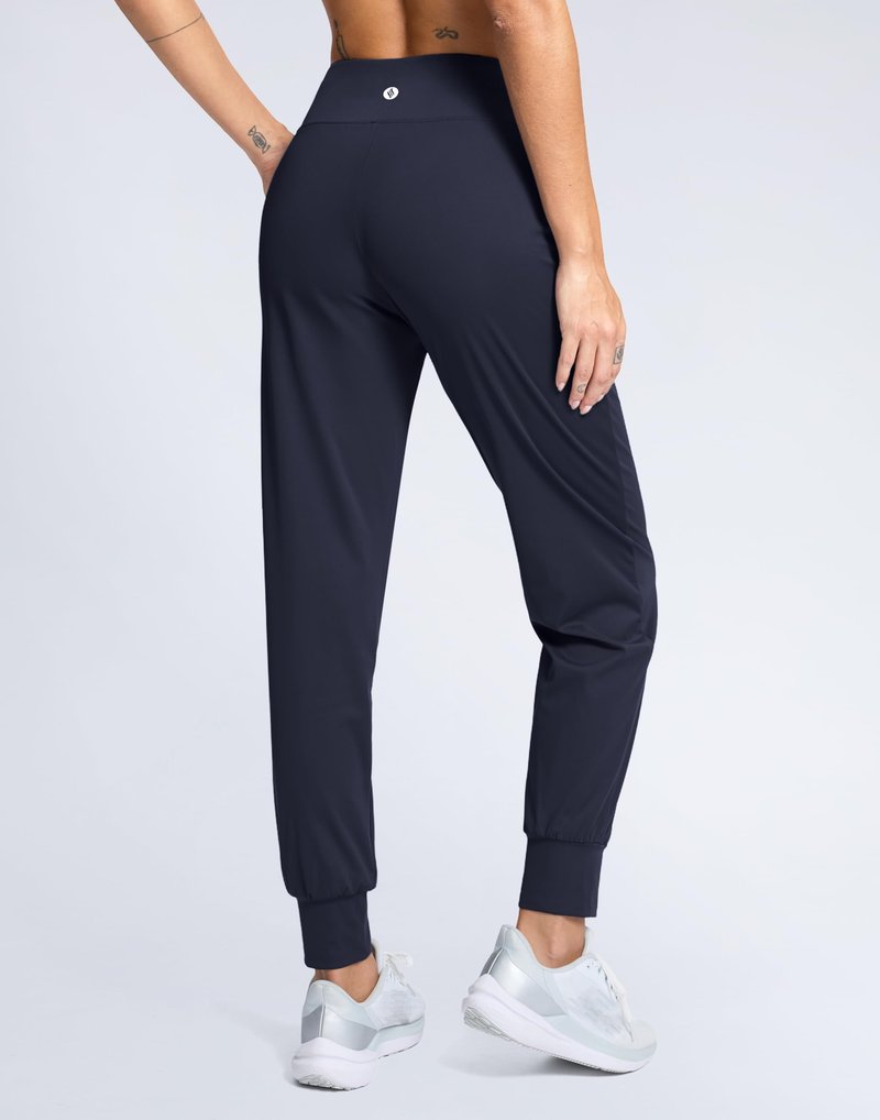 SANTINY Women's Joggers Pants with Pockets Lightweight High Waisted Athletic Gym Workout Pants for Women Yoga Travel (Navy_L)