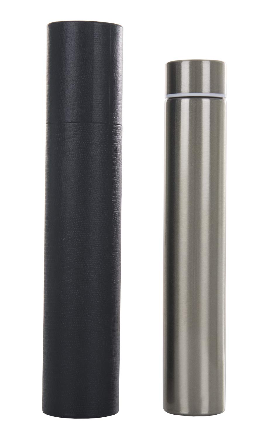 ChezMax Slim Thin Stainless Steel Vacuum Insulated Water Bottle Leak Proof Eco-Friendly Travel Cup Sports Drink Bottle 8.8OZ Silvery