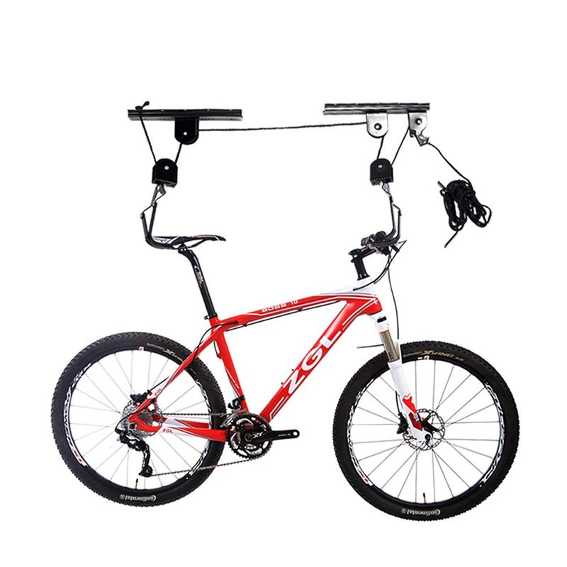 Bike Lift Hoist for Garage Ceiling, Heavy Duty Ceiling Mountain Bicycle Hanger Pulley Rack 100 lb Capacity