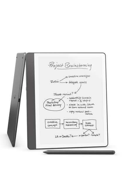 Amazon Kindle Scribe (32GB) - Your notes, documents and books, all in one place. With built-in AI notebook summarization. Includes Premium Pen - Tungsten