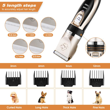 Dog Clippers Professional Pet Grooming Kit Low Noise, Rechargeable Pet Shaver Cordless Silent Dog Hair Trimmer with Scissors Comb Best Hair Clipper for Dogs Cats Pets