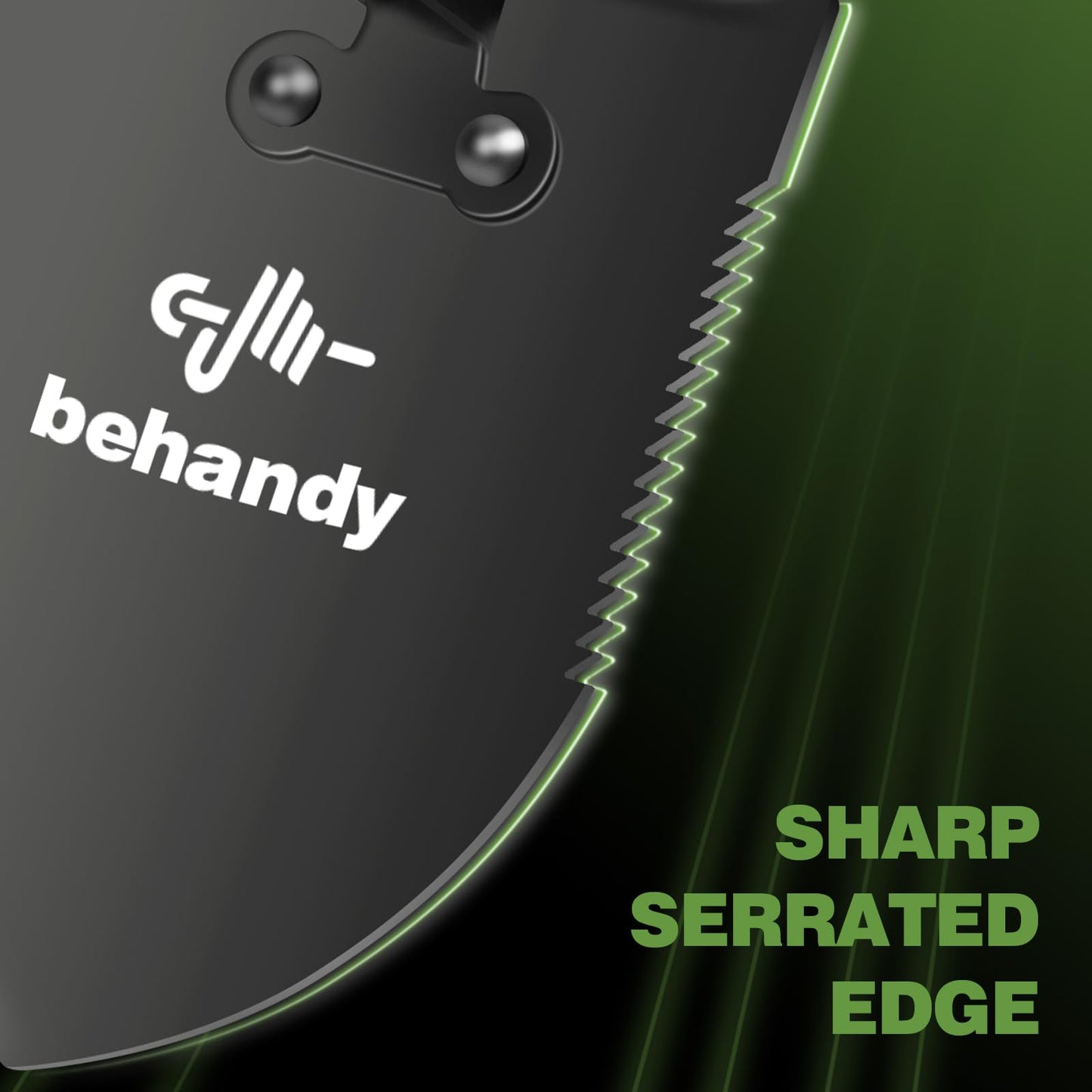 BEHANDY 18.5" Folding Shovel, Collapsible Shovel for Car Snow, Camping Shovel and Pickax, Military Entrenching Tool for Gardening, Camping, Sand, Off Road, Portable Car Emergency kit