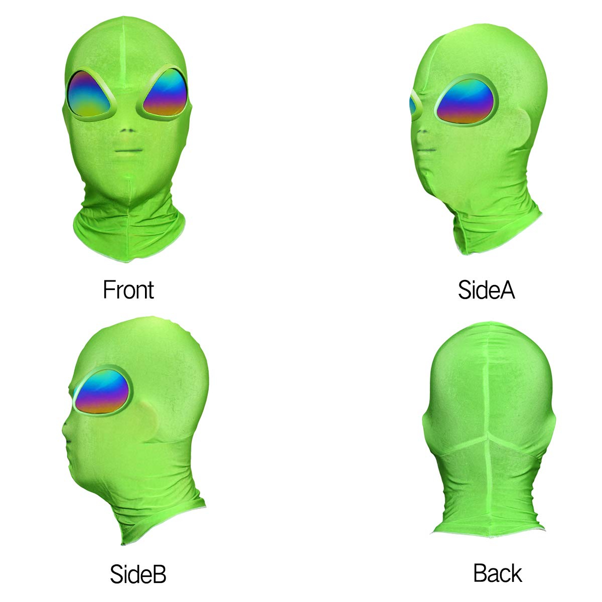 anroog Halloween Alien Mask for ET Alien Cosplay Costume Halloween Party,Alien 3D Full Face Mask for Adults