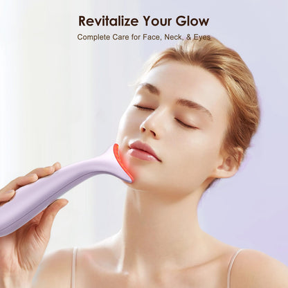 Facial and Neck Massager for Face, Neck - Skin Lifting & Firming - Wrinkle & Dark Circle Reducer - at Home Skin Care Face Sculpting Tool and Neck Massager-Pastel Pink