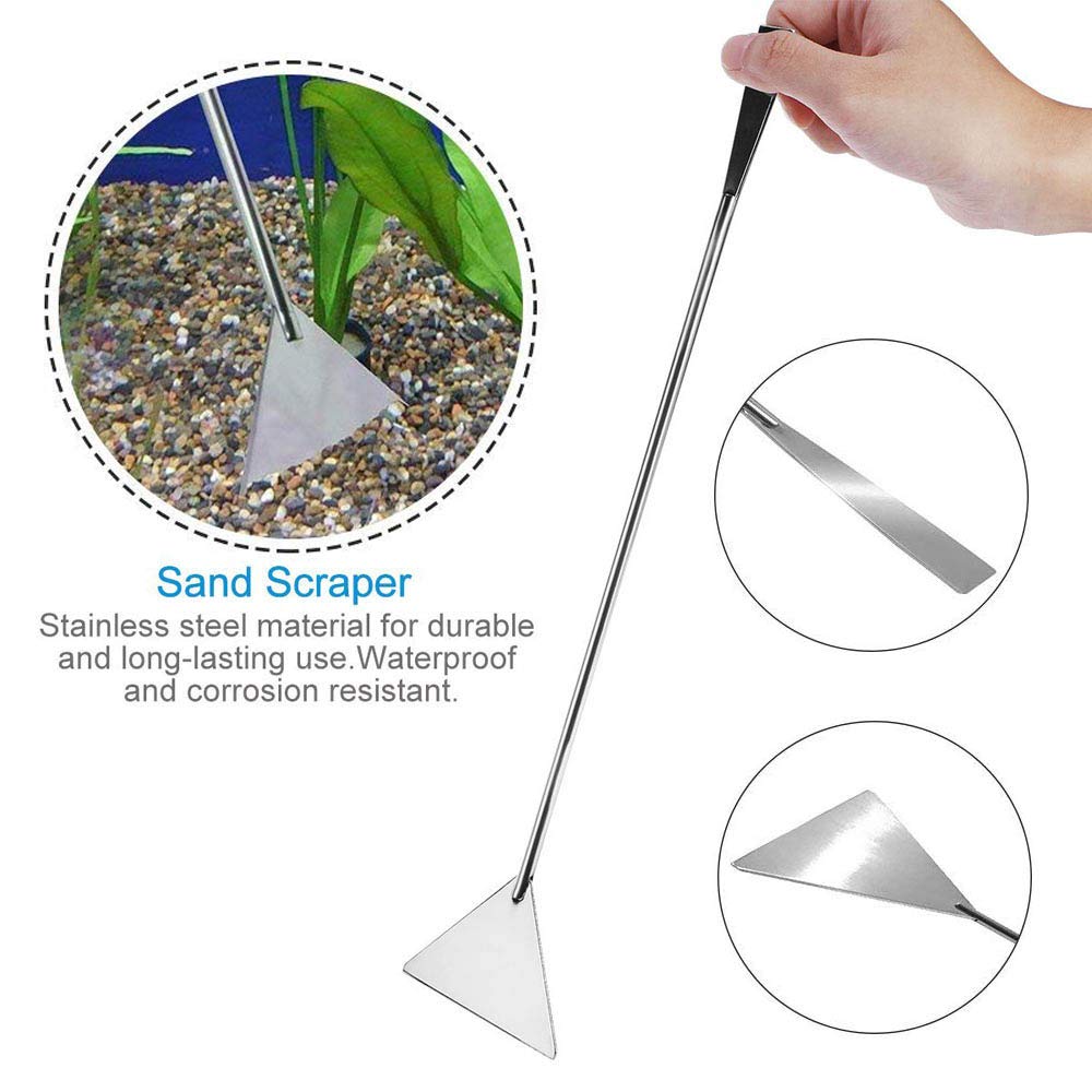 Aquarium Tools, Stainless Steel Aquascaping Tools- 4 in 1 Aquatic Plants Tweezers Scissors Spatula Cleaning Tool Set for Fish Starter Kits & Aquariums Tank Plants Kit