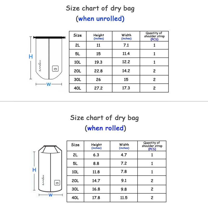 OMGear Waterproof Dry Bag Camping Gear Must Haves Dry Sack With Phone Pouch 40L/30L/20L/10L/5L Essentials for Kayaking Beach Boating River Paddling (Camouflage1,2L)