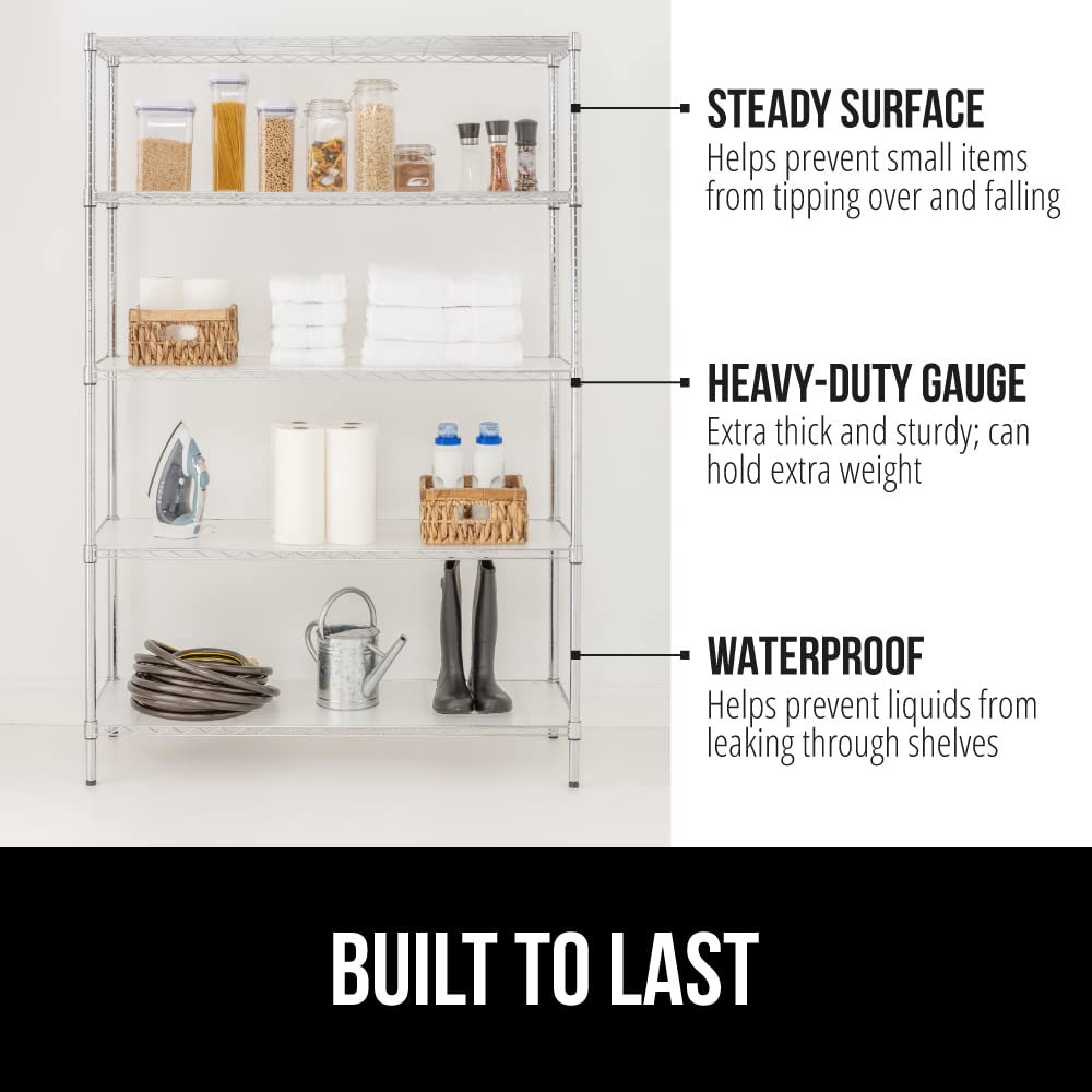 GORILLA GRIP ShelfGuard Wire Shelf Liner Compatible with Amazon Basics Shelving Unit, Set of 3 Waterproof Liners for Organizing Metal Rack Shelves, Kitchen Cabinets, Cupboard, Pantry, 14x24 Clear