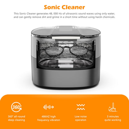 KECOOLKE Ultrasonic Cleaner 750ml Jewelry Sonic Cleaner with Digital Timer for Eyeglasses, Rings, Coins，Silver Ultrasonic Cleaner Solution for Gifts
