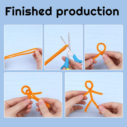 110 Piece Orange Craft Pipe Cleaners - Chenille Stem Art Supplies for Home Decoration Projects