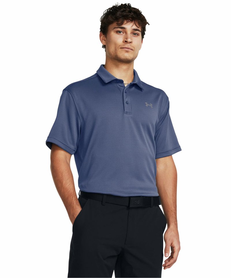 Under Armour Men's Tech Golf Polo, (045) Downpour Gray / / Pitch Gray, Medium
