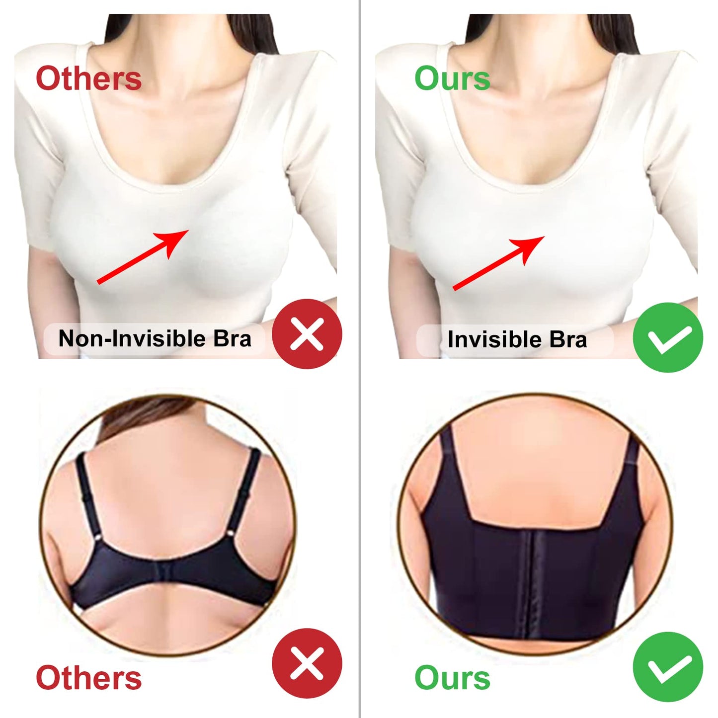 Runilut Women's Push-Up Full-Coverage Underwire Bra - Hide Back Fat, Deep Cup, Smoothing T-Shirt, Sculpting Uplift - Nude 36DD