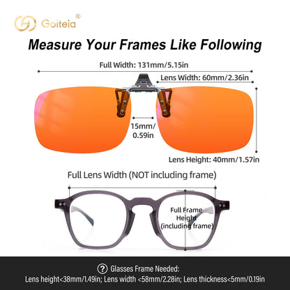 Goiteia Orange Blue Light Blocking Glasses Clip on for Migraine-Gaming Glasses for Eyes Strain/Light Sensitive-Help to Sleep