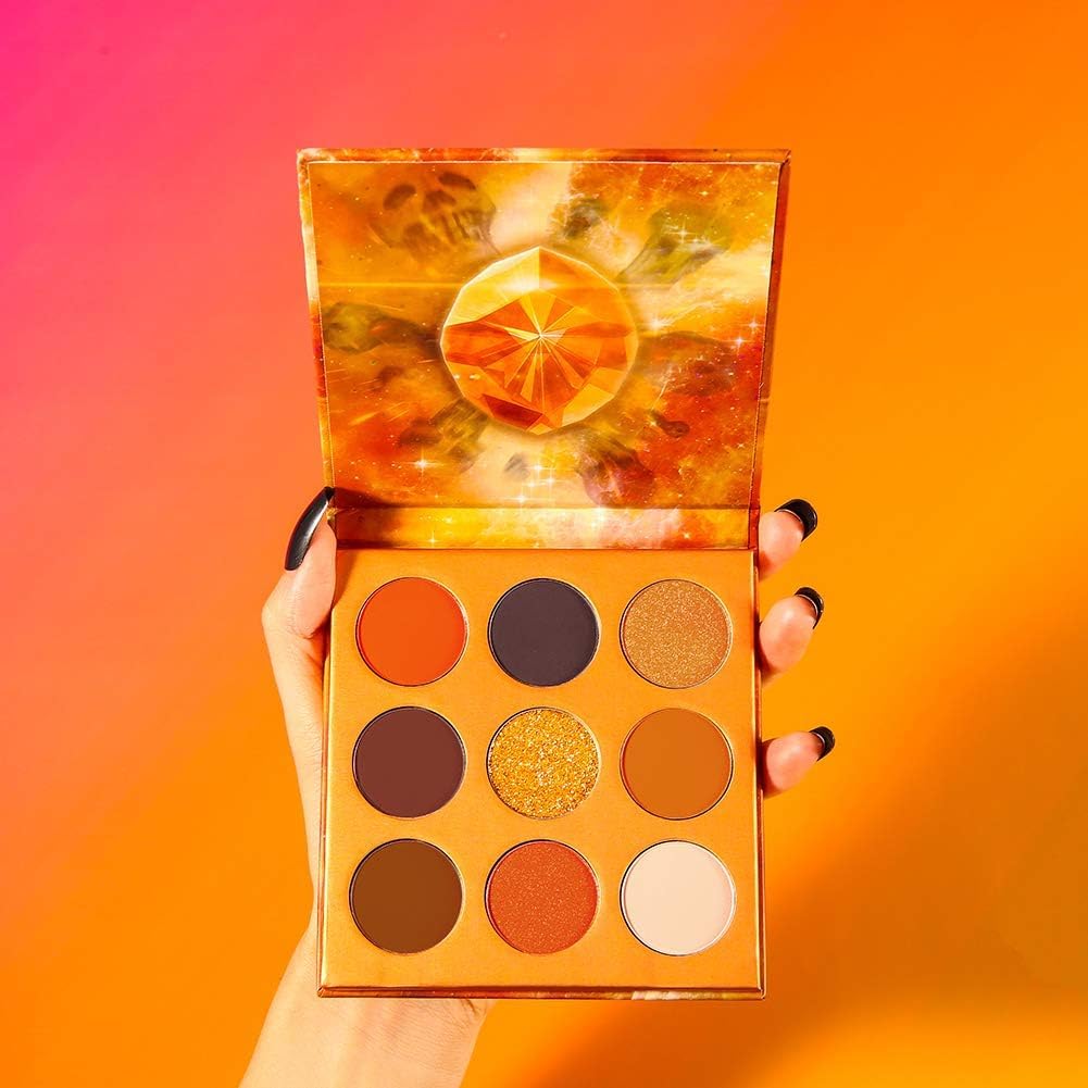 docolor Eyeshadow Palette 9Colors Orange Eyeshadow Gemstone Shadow Palettes Highly Pigmented Mattes Shimmers Smokey Glitter Cream Colorful Powder Blendable Long Lasting Waterproof Makeup Palette