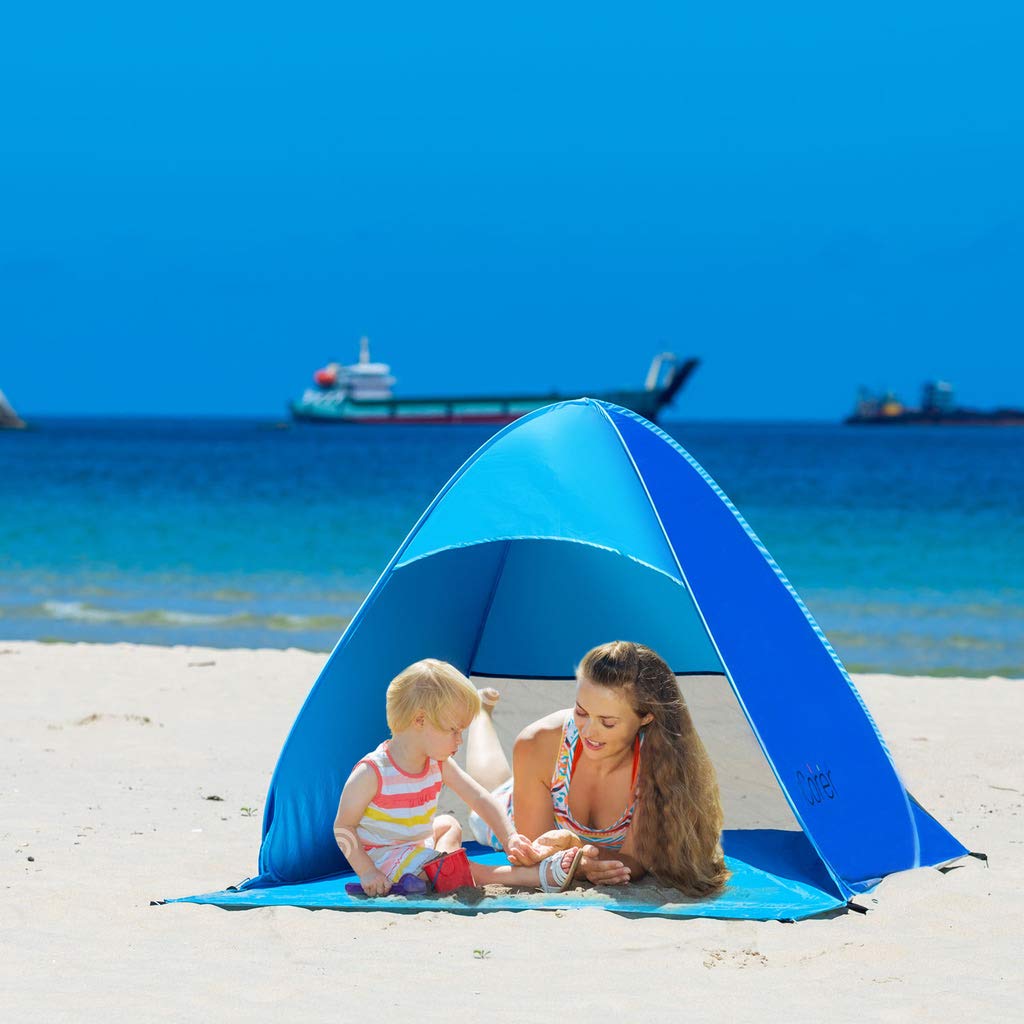 iCorer Automatic Pop Up Instant Portable Outdoors Quick Cabana Beach Tent Sun Shelter, Blue