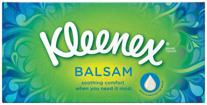 Kleenex Balsam 3 Ply Facial Tissues Superior Soothing Balm Care, 384 Count, Pack of 6, COST270680(Packaging May Vary)