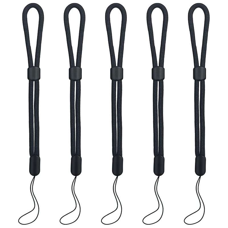 yuntop 5PCS Wrist lanyard, 7.8 inch Hand Wrist Strap Lanyard, Adjustable Nylon Wristlet Straps for Cell Phone, Camera, GoPro, PSP, USB Flash Drives, Flashlight (Black)