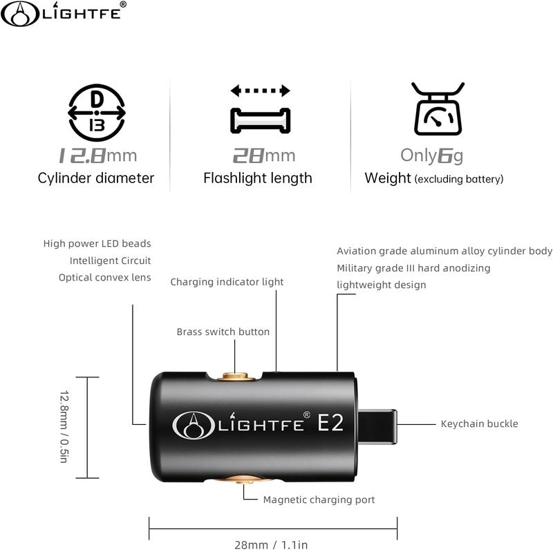 Mini Keychain Flashlight - Rechargeable USB Magnetic LED Light for Camping, EDC & Emergencies | Compact & Bright