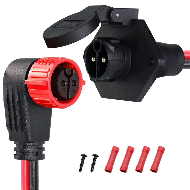 Trolling Motor Plug,12V/24V/26V/48V Trolling Motor Plug and Receptacle for Minn Kota Marine Boat,8 Gauge 2-Wire Quick Connect,Male&Female,Waterproof
