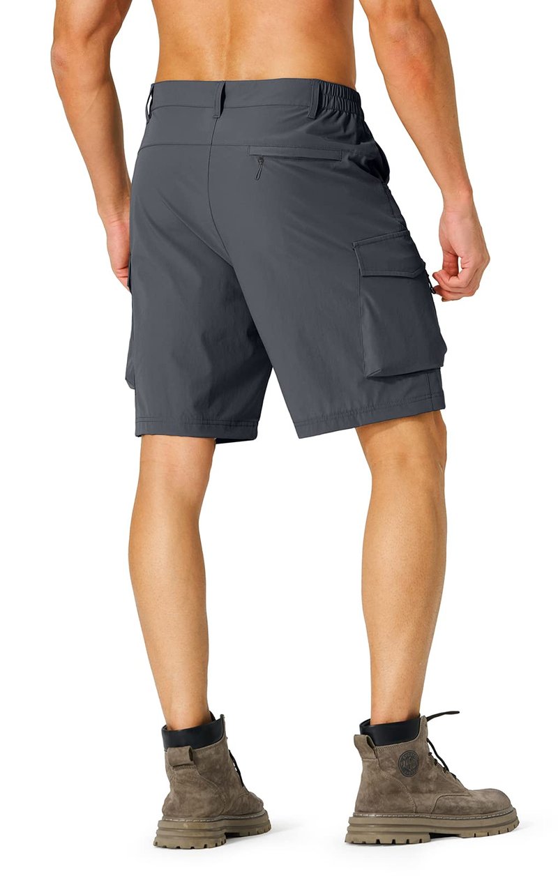 Hugut Men's Hiking Cargo Shorts Quick Dry Lightweight Travel Shorts with Multi Pockets for Fishing Camping Golf