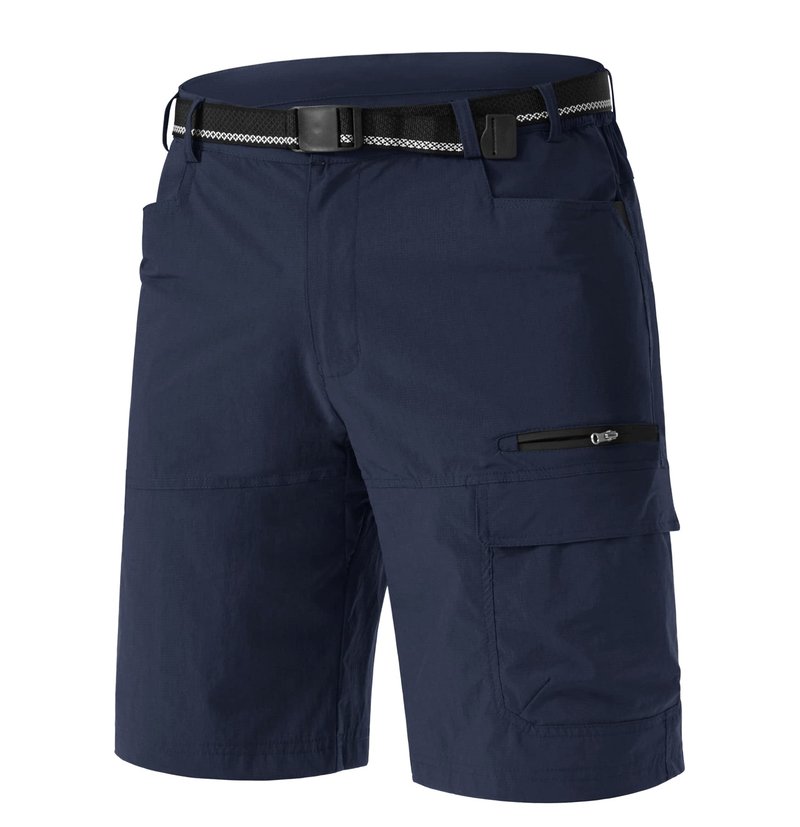 TACVASEN Mens Shorts Casual Cargo 10" Hiking Work Golf Shorts Waterproof Quick Dry Outdoor Summer Dress Travel Fishing Navy 30