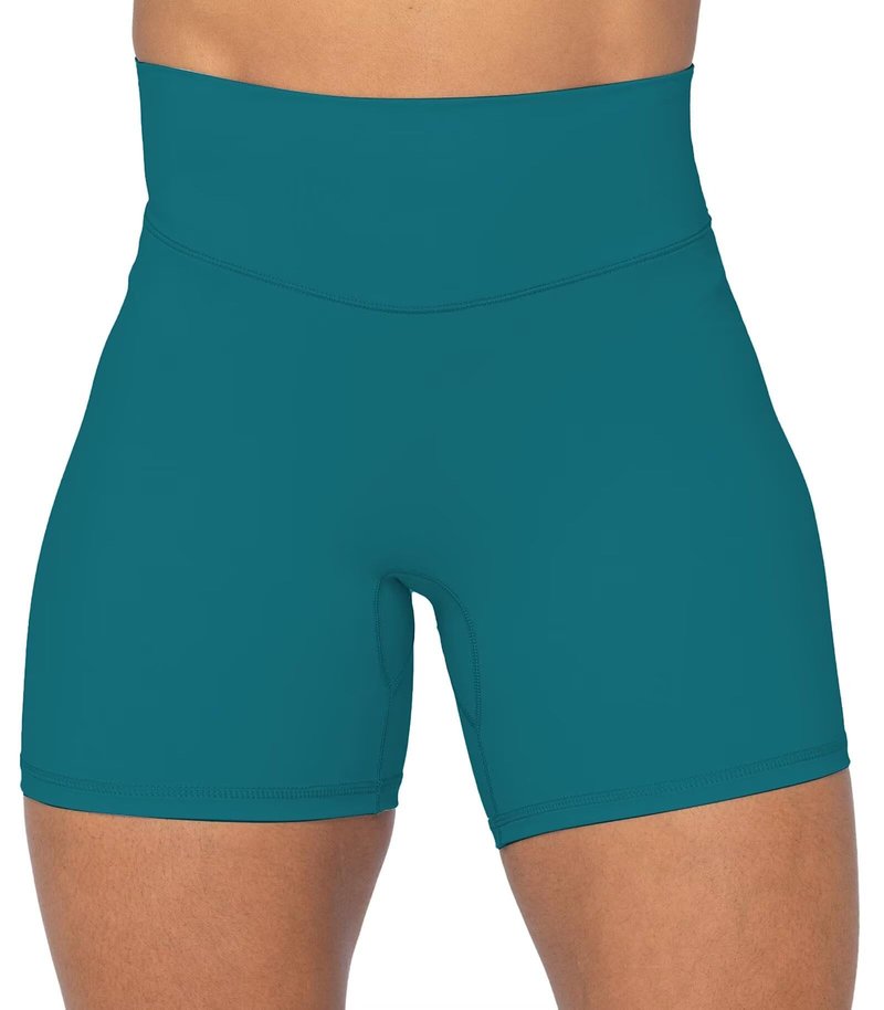 Sunzel Women's Biker Shorts in High Waist Tummy Control with No Front Seam 5" Deep Lagoon Medium