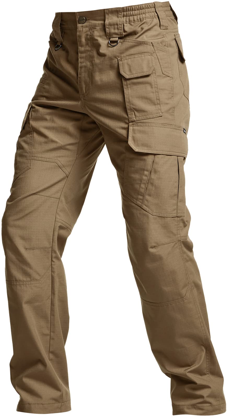 CQR Men's Tactical Pants, Water Resistant Ripstop Cargo Pants, Lightweight EDC Work Hiking Pants, Outdoor Apparel, Raider Mag Cougar, 44W x 32L