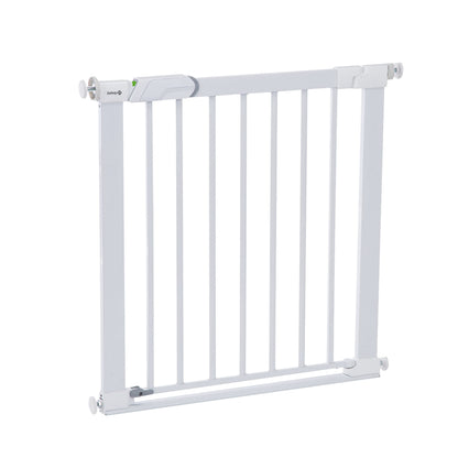Safety 1st Flat Step Gate, Baby Stair Gate Pressure Fit, 73-80cm (max. 101cm), Ultra Flat Step-over Bar, "Keep Open" Baby Safety Gate, One-Hand Opening, No-Screw Installation (No Drilling), White