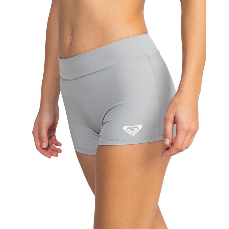Roxy Women's Tummy Control Beach Biker Shorts – Workout, Volleyball & Gym Shorts, Yoga, Beachwear, Grey, Medium