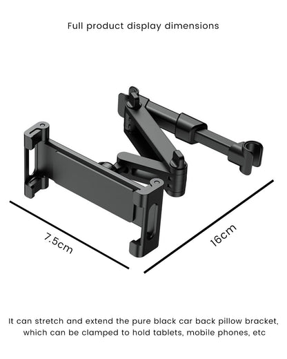 Generic Car Headrest Tablet Holder - 3 in 1 Extension Arm, Adjustable Tablet Car Mount for Back Seat, Road Trip Essentials, Compatible with 4.7-11" Tablets like iPad Pro, Air, Mini, Galaxy, Fire HD