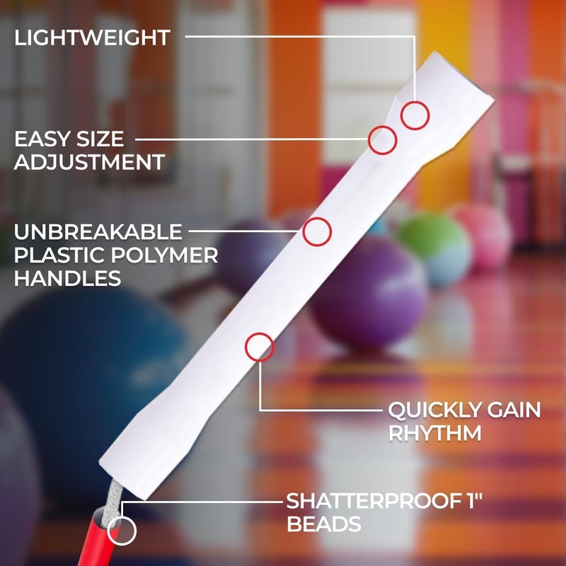 Beaded Jump Rope for Kids | Adjustable Tangle-Free Skipping Rope, 7ft Length, Lightweight & Shatterproof