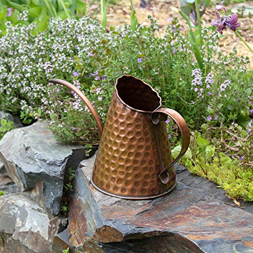 Achla Designs Dainty Hammered Copper Watering Can, 3 Pint