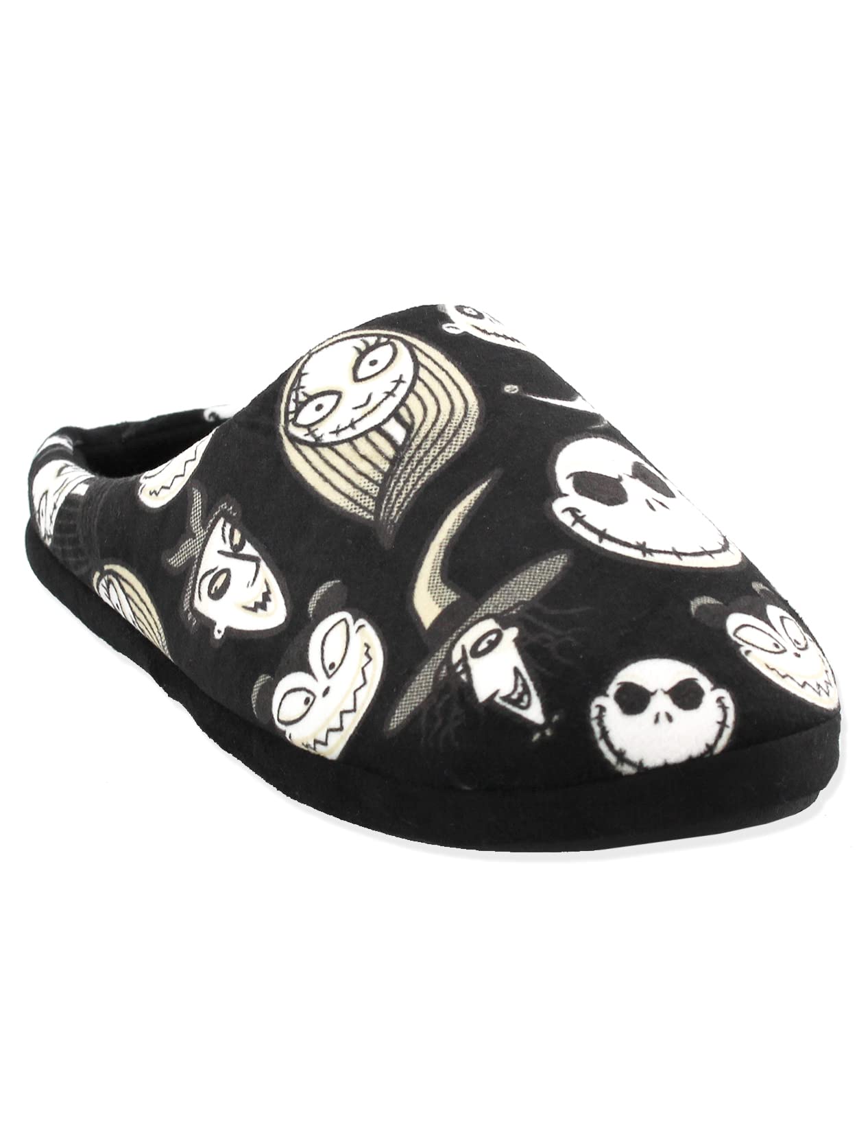 Disney The Nightmare Before Christmas Jack Sally Adult Women's Scuff Slide On Slippers (Small, Black)
