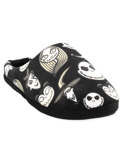 Disney The Nightmare Before Christmas Jack Sally Adult Women's Scuff Slide On Slippers (Small, Black)