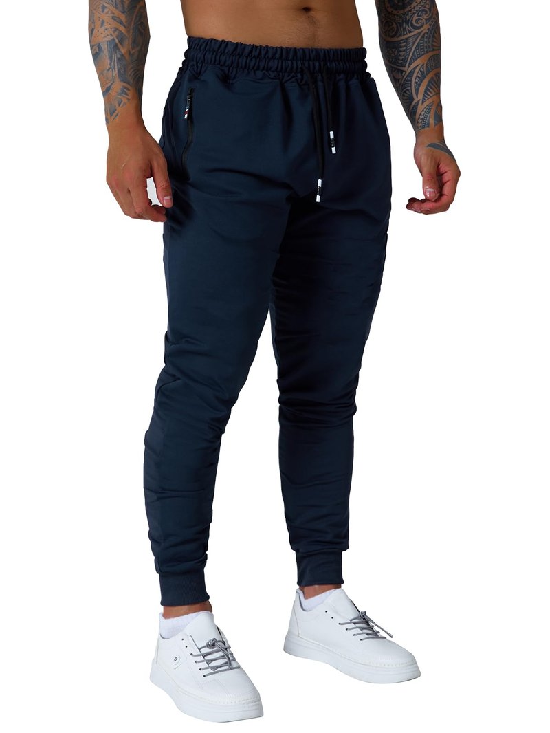 Punwet Mens Jogging Casual Pants Joggers Sweatpants Active Athletic Workout for Men Navy L