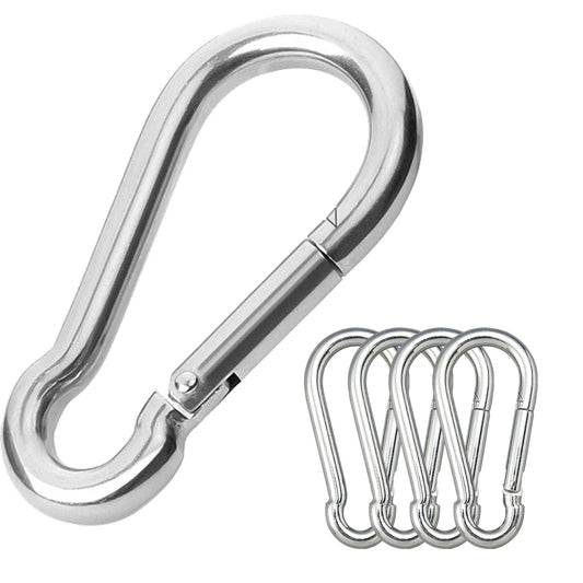 CAIDMOS 5PCS 3.15in Large Carabiner Clip, Stainless Steel Carabiner Heavy Duty, Spring Snap Hook, Locking Climbing Caribiners Clips for Gym, Plant Hanging, Outdoor Camping, Hiking. 600 lbs