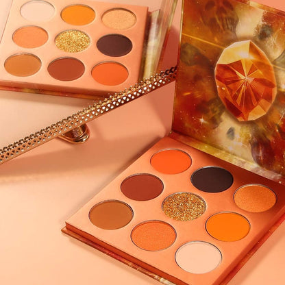docolor Eyeshadow Palette 9Colors Orange Eyeshadow Gemstone Shadow Palettes Highly Pigmented Mattes Shimmers Smokey Glitter Cream Colorful Powder Blendable Long Lasting Waterproof Makeup Palette