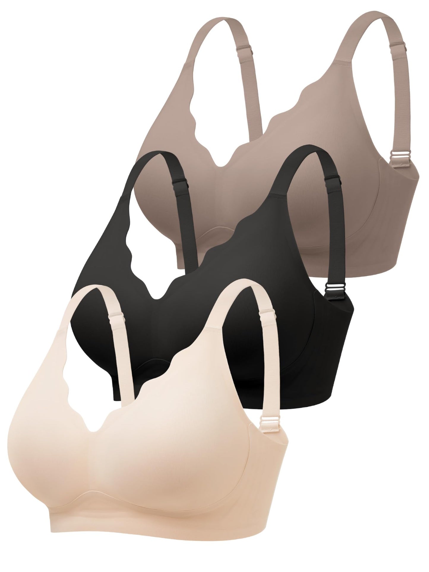 Wireless Jelly Bras for Women No Underwire with Support - S-2XL Seamless Bralettes Everyday Comfort Tshirt Padded Bra