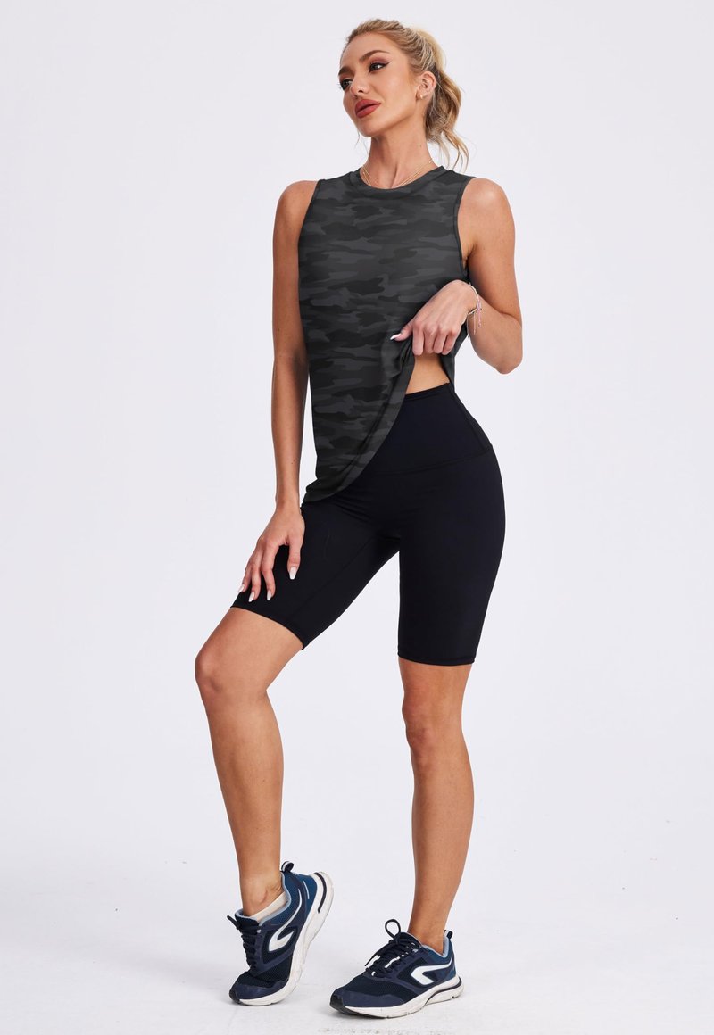 Women's Workout Tank Tops Racerback Athletic Yoga Tops Loose Fit Sleeveless Running Gym Sports Shirts for Women Black White XXL
