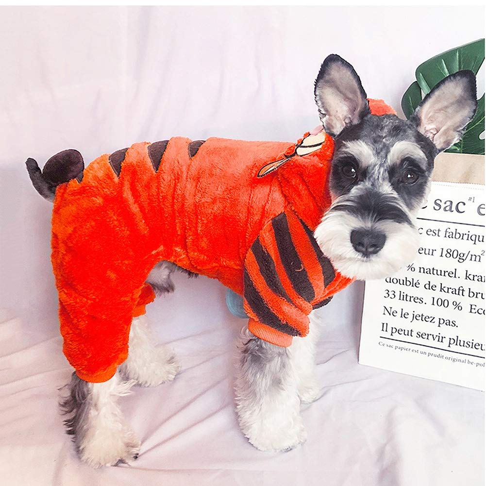 Tiger Dog Halloween Costumes - Pet Dog Costumes Cute & Funny Cosplay Clothes Coat Hoodie Jumpsuit Dress for Puppy to Large Dogs - Christmas Outfit Special Event Photo Props