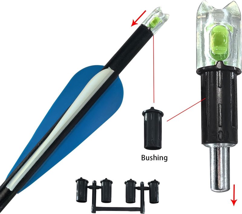 Lighted Nocks for Crossbow Arrows - 18PCS High Visibility LED Half-Moon Knocks | Fits .252-.305 ID