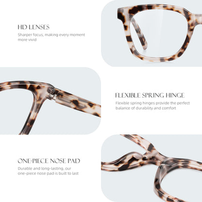 AIMISUV Reading Glasses for Women Men - Blue Light Blocking Magnifying Readers,Oprah Square Anti-Glare Computer Eyeglasses(3Pack,3.0X)