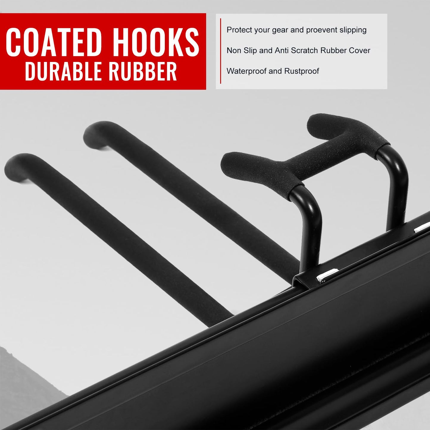 Aking Ace Wall Mount Tool Storage Rack, Heavy Duty Garage Storage Tool Organizer, Garden Tool Wall Hooks and Hangers, Hold Up to 350lbs Black